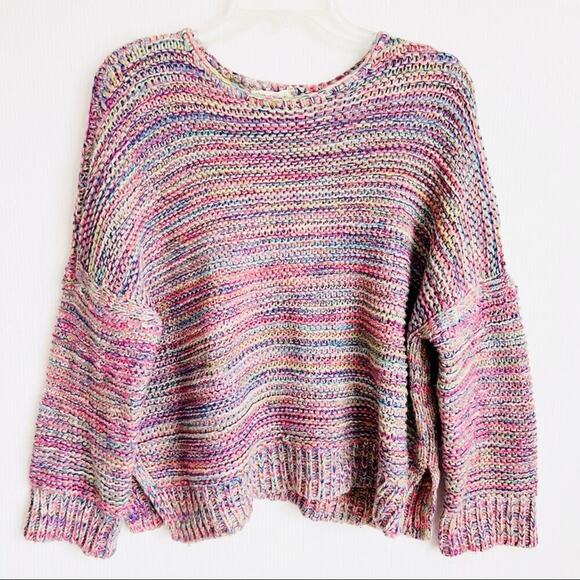 Easel Multicolor Space Dye Slouchy Loose Knit Oversized Sweater Small - Picture 2 of 10